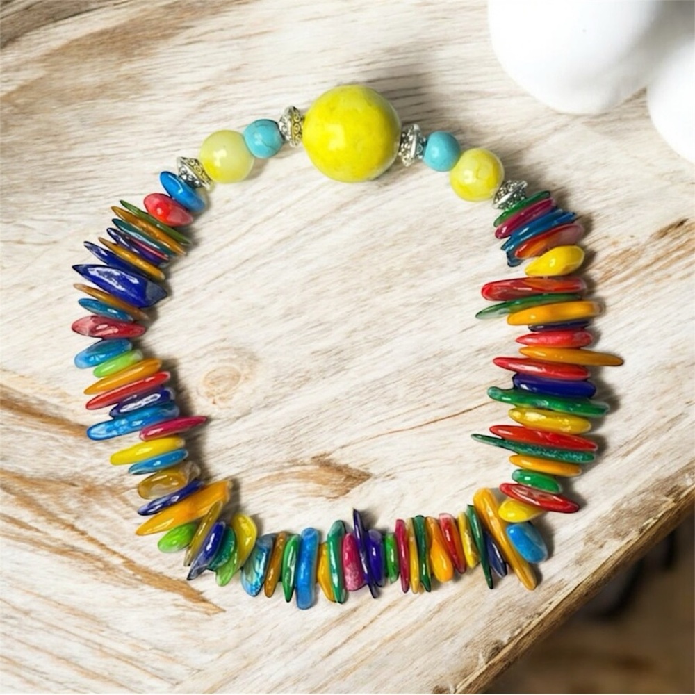 Multicolor Mother of Pearl Candy Chips Bracelet